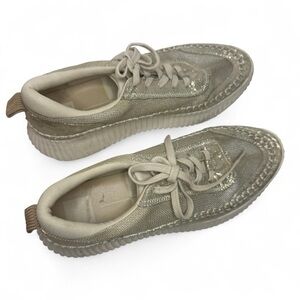 Dolce Vita Daran Sneaker Womens 11 Light Gold Mesh Wedge Shoe